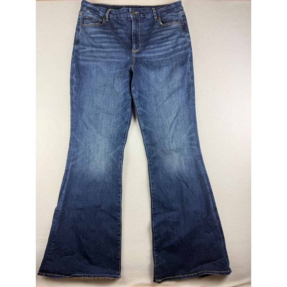 American Eagle Artist Flare Jeans Size 16 Long Dark Wash Next Level Stretch High